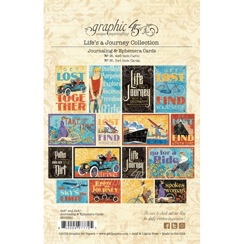 Graphic 45 - Life's A Journey Ephemera & Journal Cards