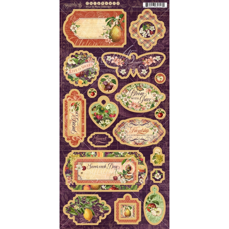 Graphic 45 - Fruit & Flora Chipboard