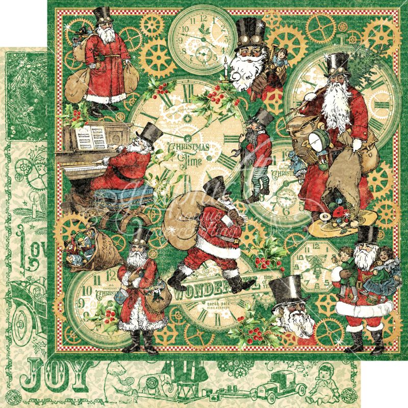 Here Comes Santa Clause 12x12 Paper Sold in Packs of 5 Sheets
