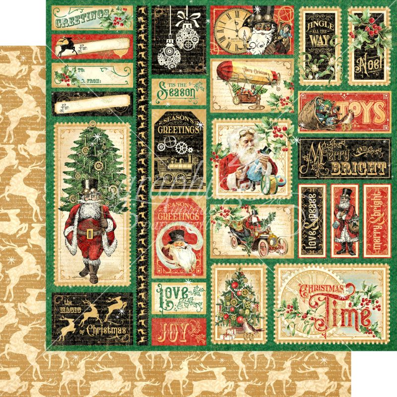 Jingle all the Way 12x12 Paper Sold in Packs of 5 Sheets