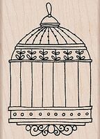 Birdcage - Wood Mounted Stamp