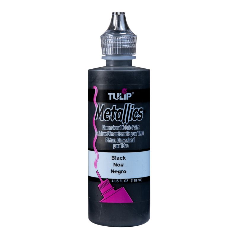 Tulip Puffy Metallic Black Dimensional Fabric Paint 4oz