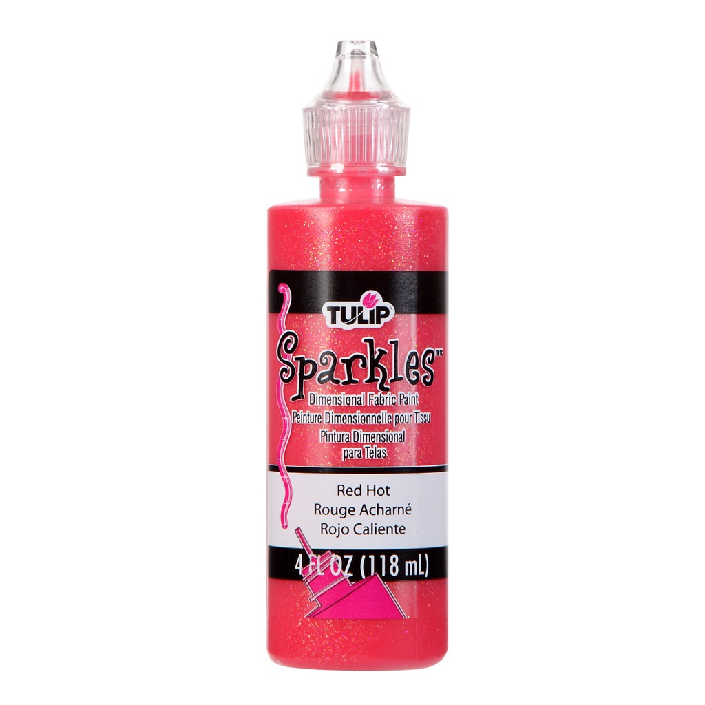 Tulip Sparkles Red Hot Dimensional Fabric Paint 4oz