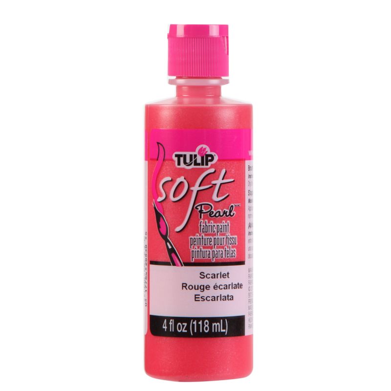 Tulip Pearl Scarlet Soft Fabric Paint 4oz