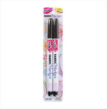 Tulip Fabric Markers Fine-Tip Black 2 Pack