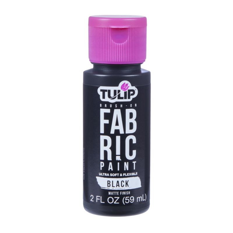 Tulip Matte Black Brush-On Fabric Paint 2oz