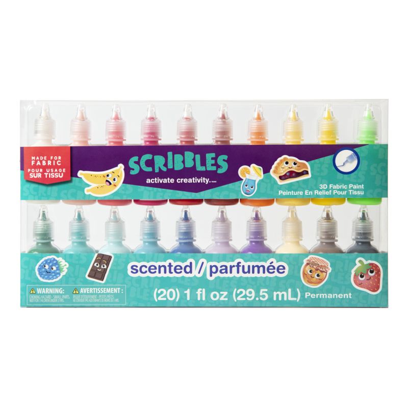 Scribbles 1oz 3D Fabric Paint 20 pack Scented