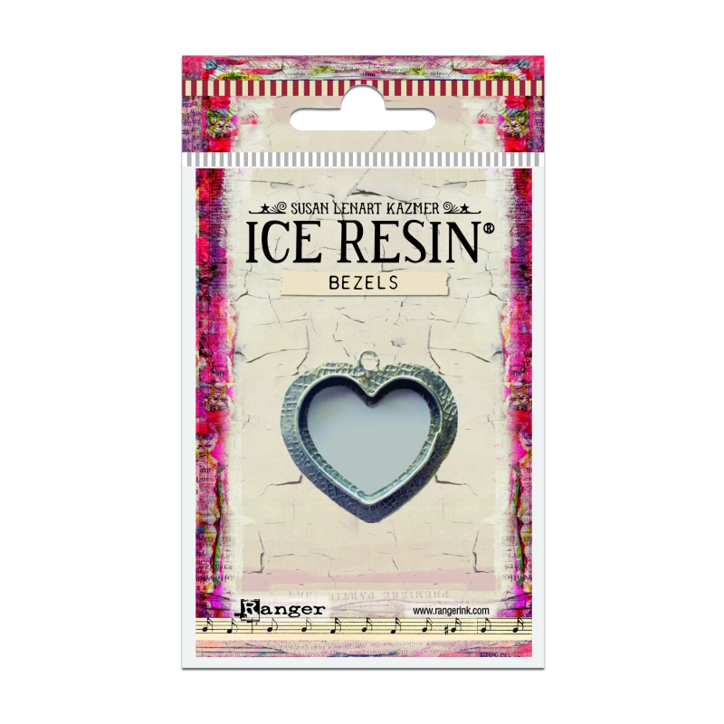 Ice Resin Antique Silver, Heart, Medium