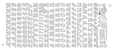 Alphabet &amp; Signs- Pack of 10 Silver on Silver Peel offs