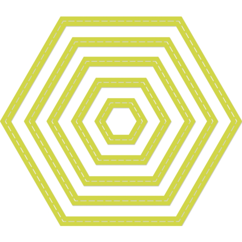 Decorative Die Stitched Hexagon