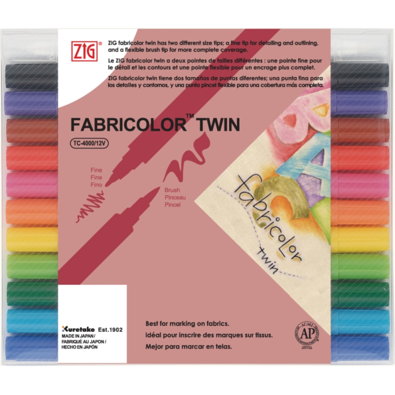 Zig Fabricolor x12 Colour Set12 Colour Set