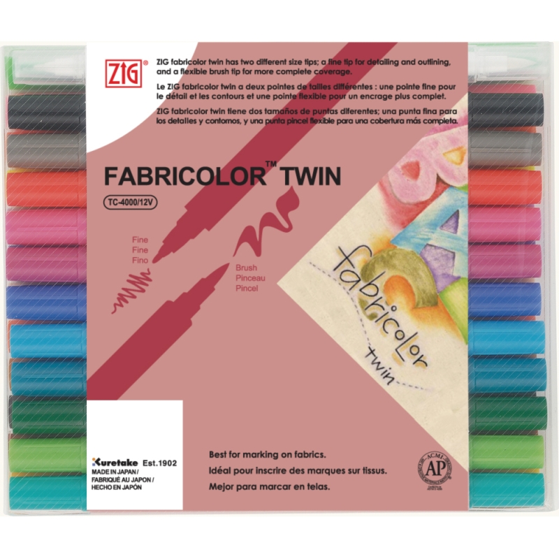 ZIG Fabricolor x24 colours set24 Colour Set