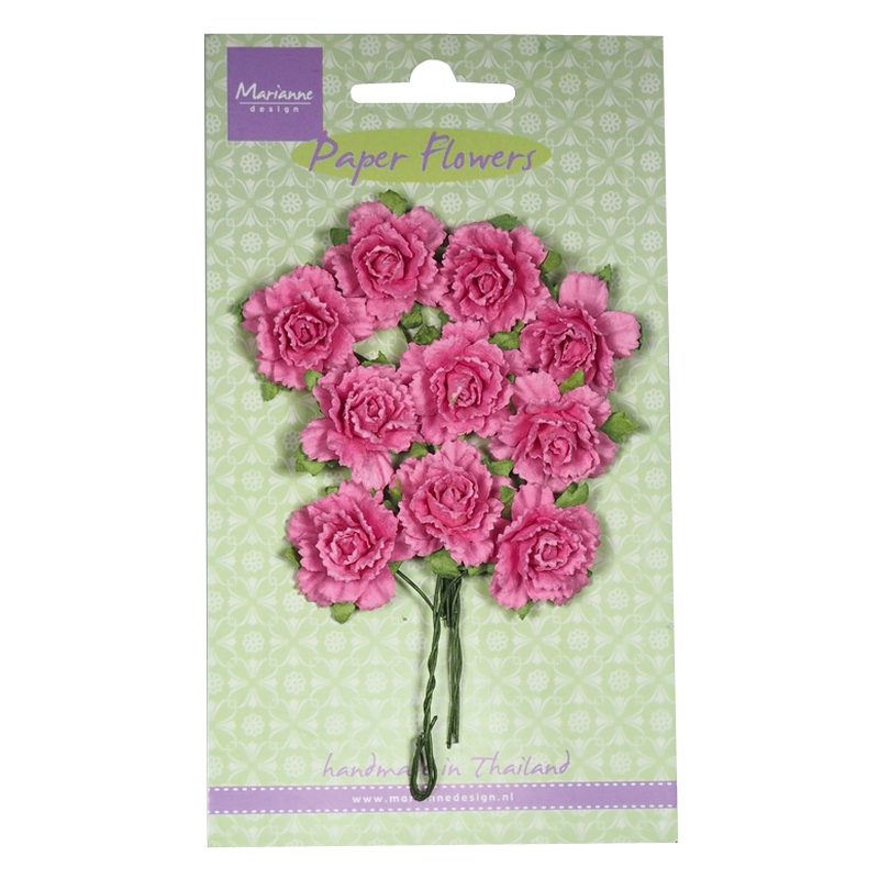 Carnations - Bright Pink Flower Embellishments