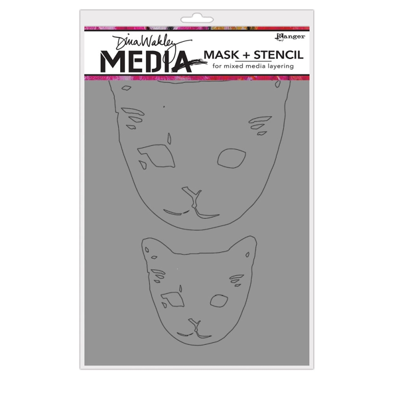 Dina Wakley Media Cat Heads Stencil
