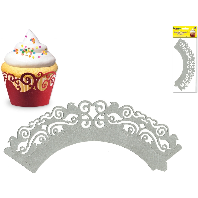 Cupcake Wrappers Silver3 x packs of 6