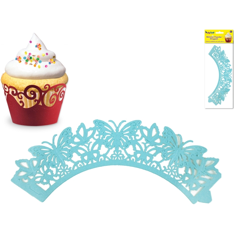 C'cake Wrappers ButterflyBlu3 x packs of 6