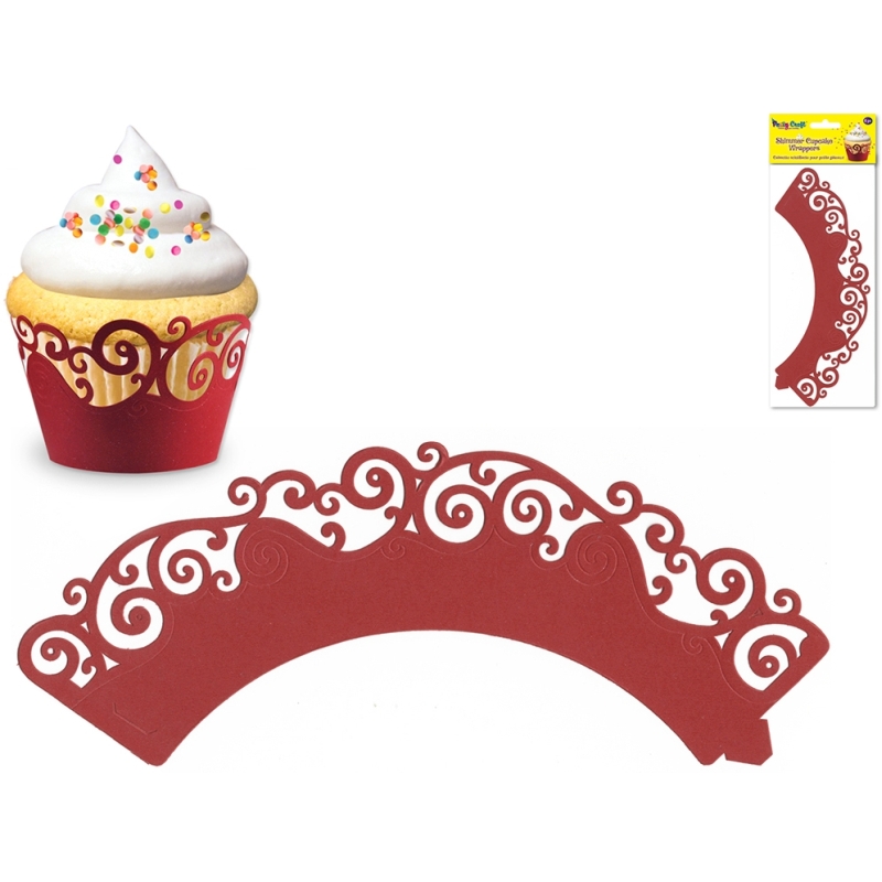 Cupcake Wrappers Swirl Red3 x packs of 6