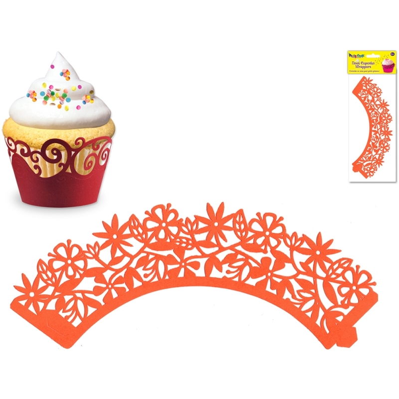 Cupcake Wrappers Daisy Orange3 x packs of 6