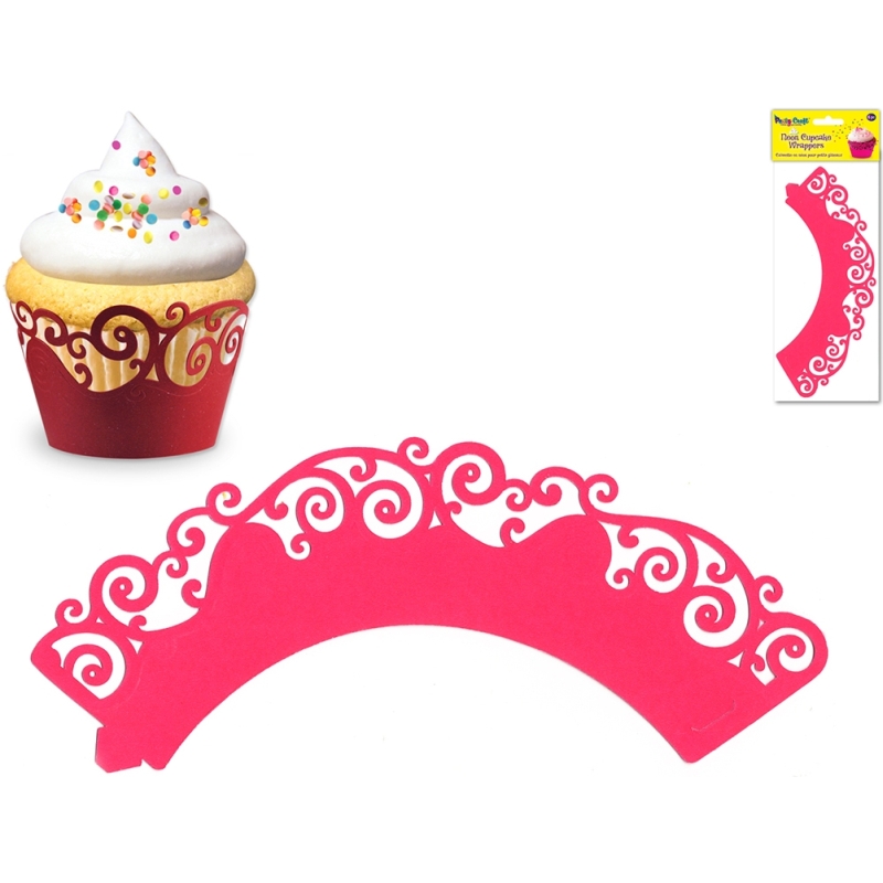 Cupcake Wrappers Swirl Pink3 x packs of 6