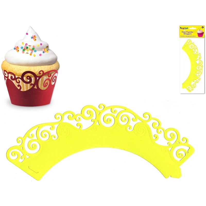 Cupcake Wrappers Swirl Yellow3 x packs of 6