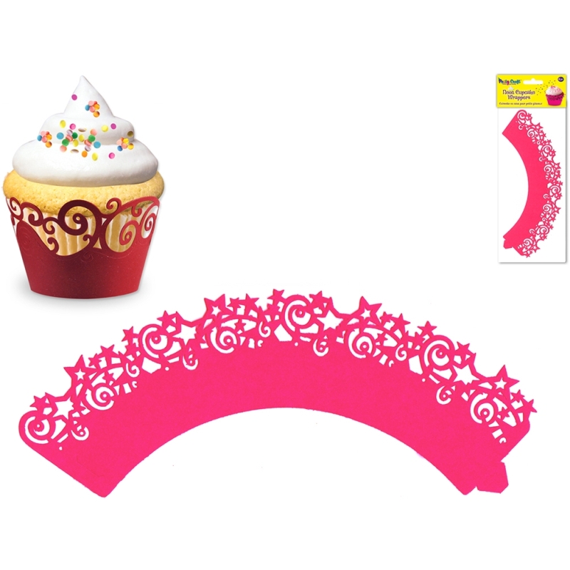 Cupcake Wrappers Neon Pink3 x packs of 6