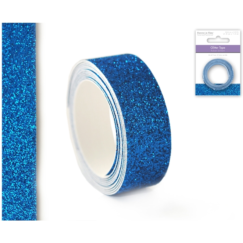Glit Tape 1.5cmx1.2m Turquoise Sold in 3's (3 x rolls)