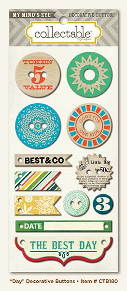 Day Decorative Buttons Sold in Single Sets