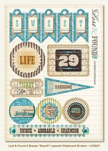 Boyish Layered C'brd StickersSold in singles
