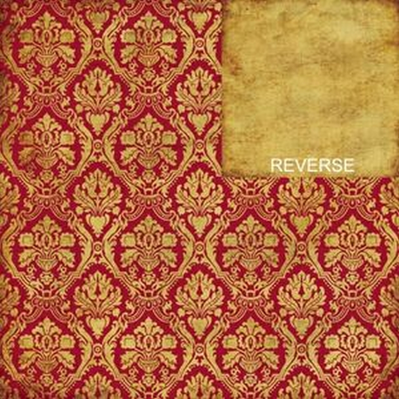 12x12 - Noel Red Damask Sold in Packs of 10 Sheets