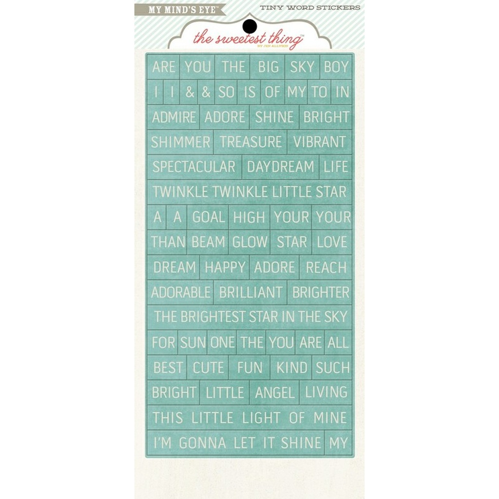Bright Tiny Word Stickers Sold in singles