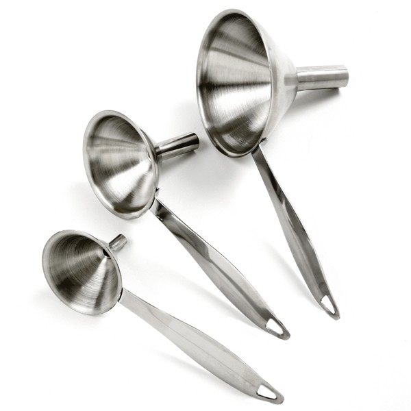 Stainless Steel Funnel With Handle Set Of 3