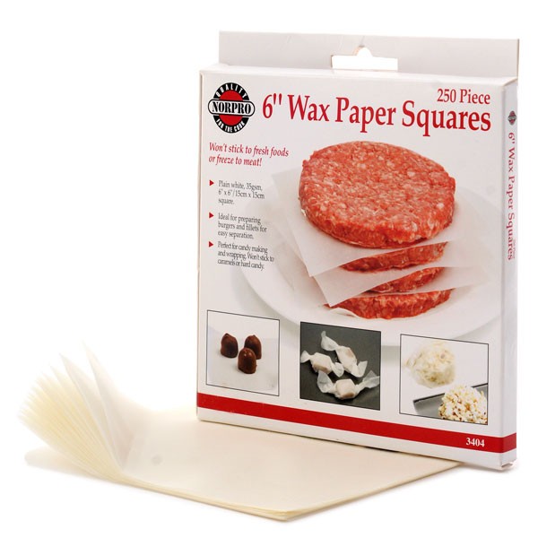 6" Wax Paper Squares - 250 Pcs