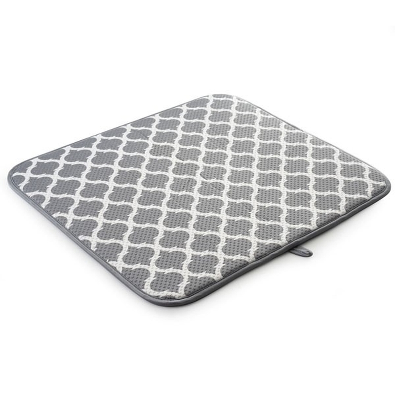 18X12 Dish Drying Mat, Trellis/Grey