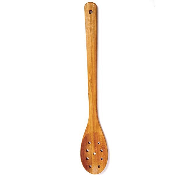 12" Bamboo Spoon W/Holes