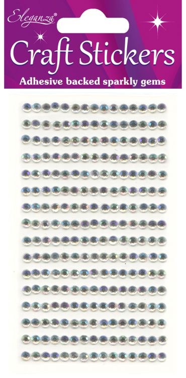 4mm Gems Iridescent Craft Stickers No.42  - 240 pieces