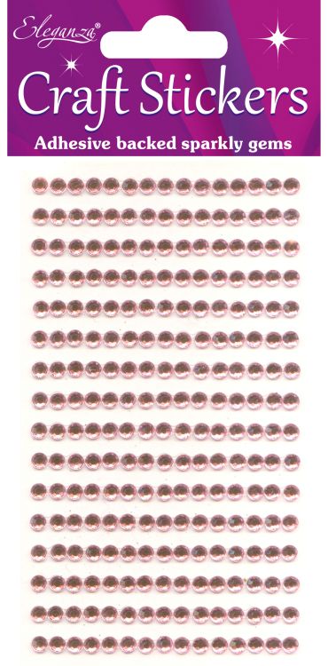 4mm Gems Pearl Pink Craft Stickers No.21 - 240 pieces
