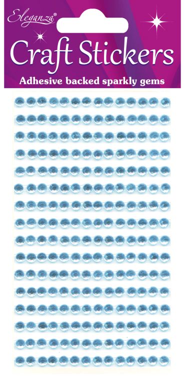 4mm Gems Pearl Blue Craft Stickers No.25 - 240 pieces