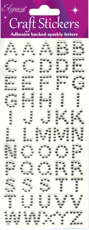 Alphabet Craft Stickers Clear/Silver No.43