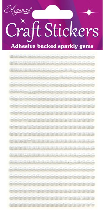 3mm Pearls White Craft Stickers No.01 - 418 pieces