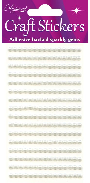 4mm Pearls Ivory Craft Stickers No.61 - 240 pieces