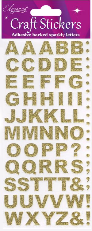 Bold Alphabet Set Gold Craft Stickers No.65