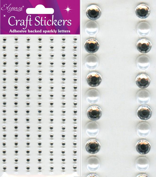 4mm Diamond / Pearl  Craft Stickers x 238 pcs