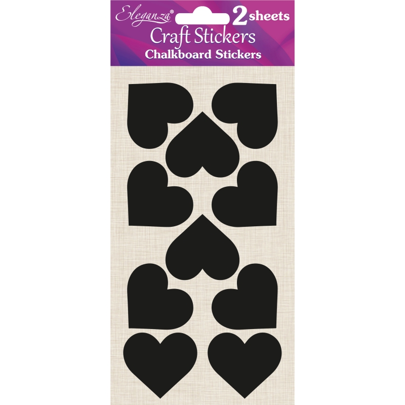 Chalkboard Stickers - Hearts - 20 Pieces