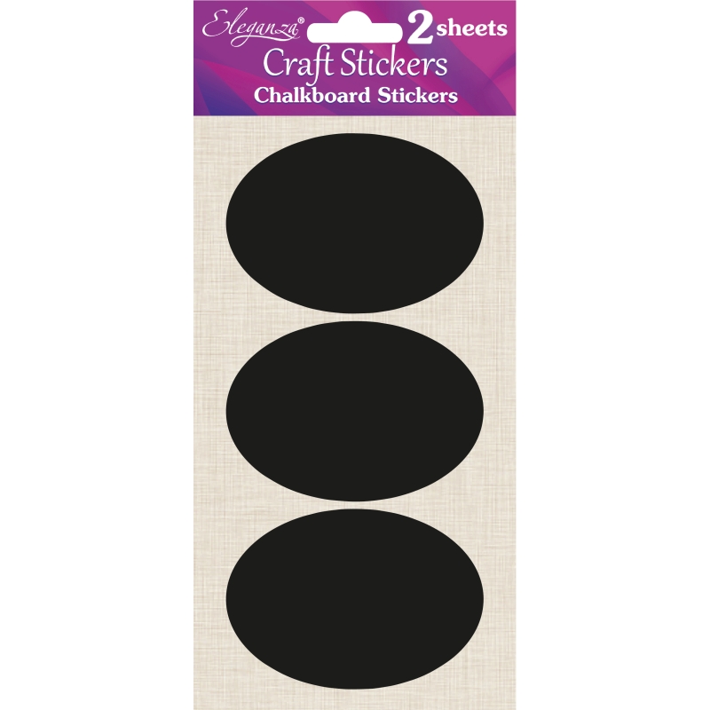 Chalkboard Stickers - Large Oval - 6 Pieces