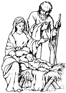 Holy Family - Traditional Wood Mounted Stamp