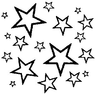 Line Stars - Traditional Wood Mounted Stamp