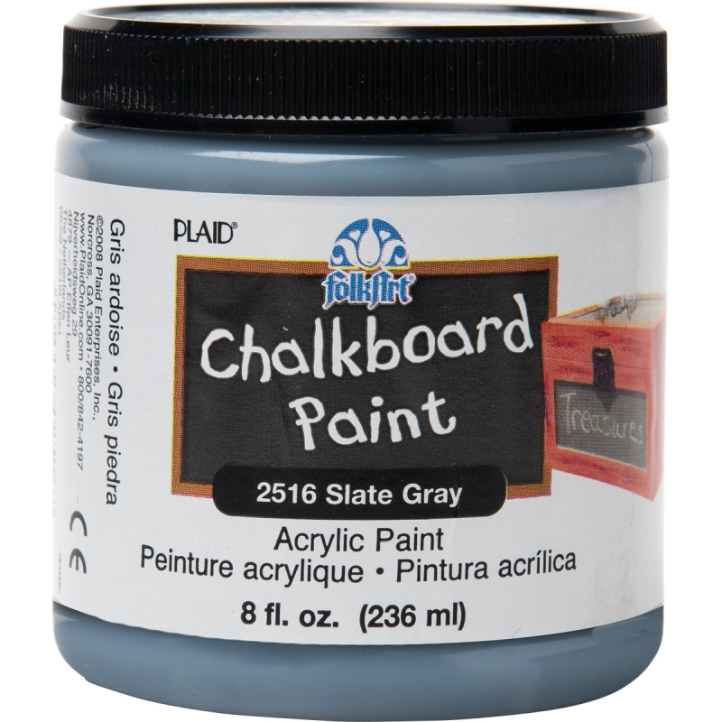 Slate Grey Folkart Chalkboard 8oz