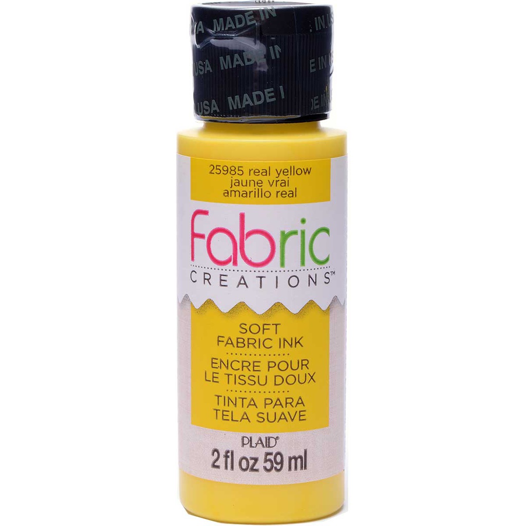 Plaid Fabric Creations™ Soft Fabric Ink – Real Yellow (2oz)