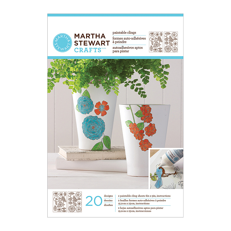 Martha Stewart Crafts Flowers &amp; Leaves Outline Cling Stencil