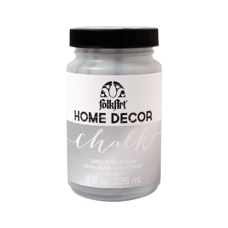 Metallic Silver FolkArt Home Decor Chalk 8oz
